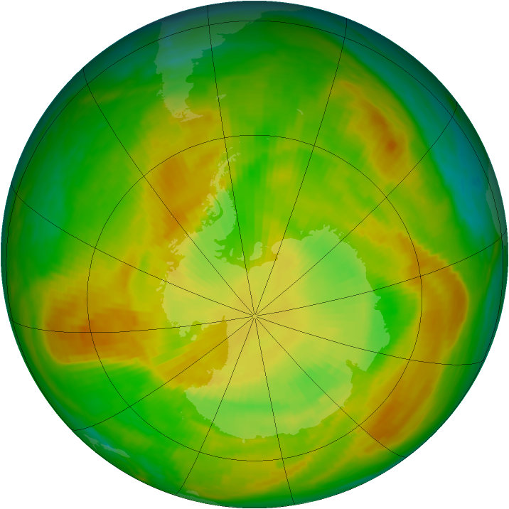 Antarctic ozone map for 27 November 1979